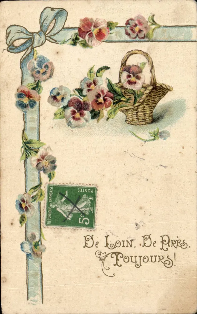 Margeriten in einem Korb — Verlag K.F. Éditeurs, Paris, Serie 1.627 - Vorderseite