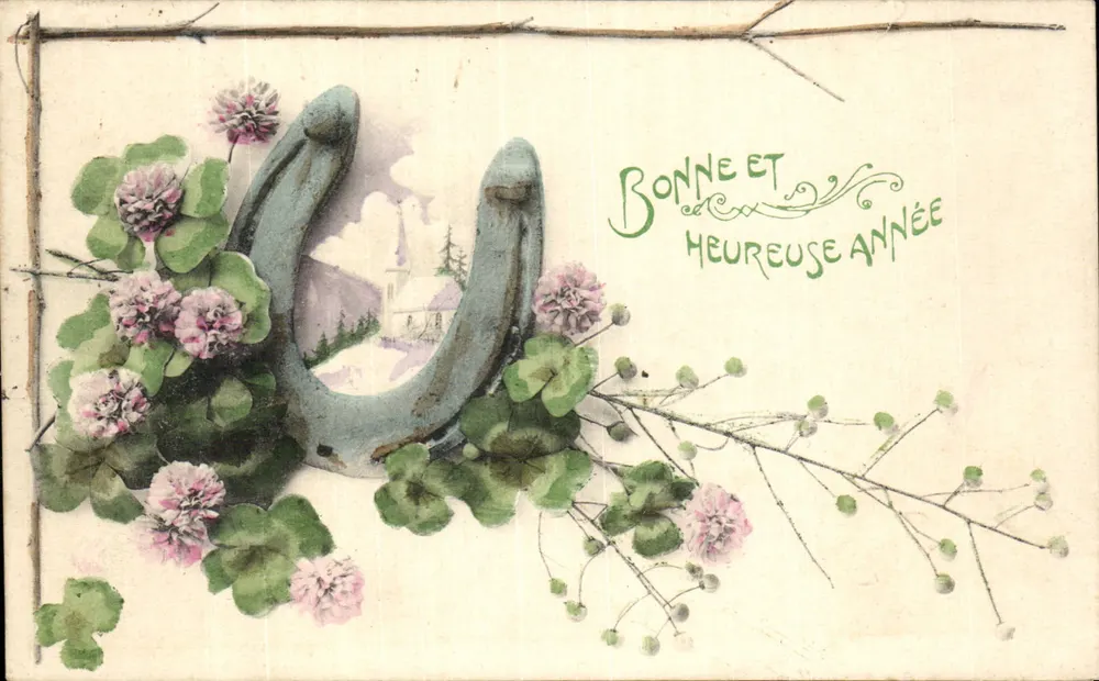 Zaum und Blumen — Frohes Neues Jahr — Wien Serie 708 - Vorderseite