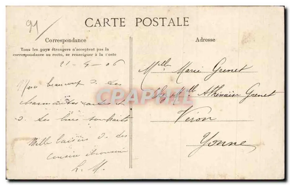 Vincennes - Interior da Porta Sudeste — C.L.C. — editor C.L.C. n°32 - Verso