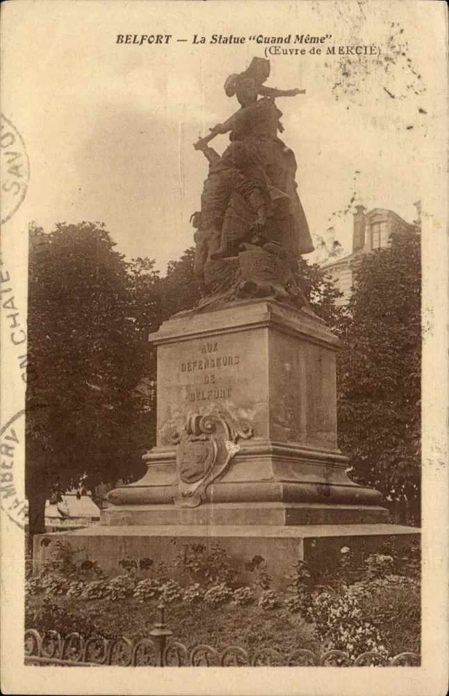 Belfort — A Estátua « Quand Même » — Obra de Mercié - Frente
