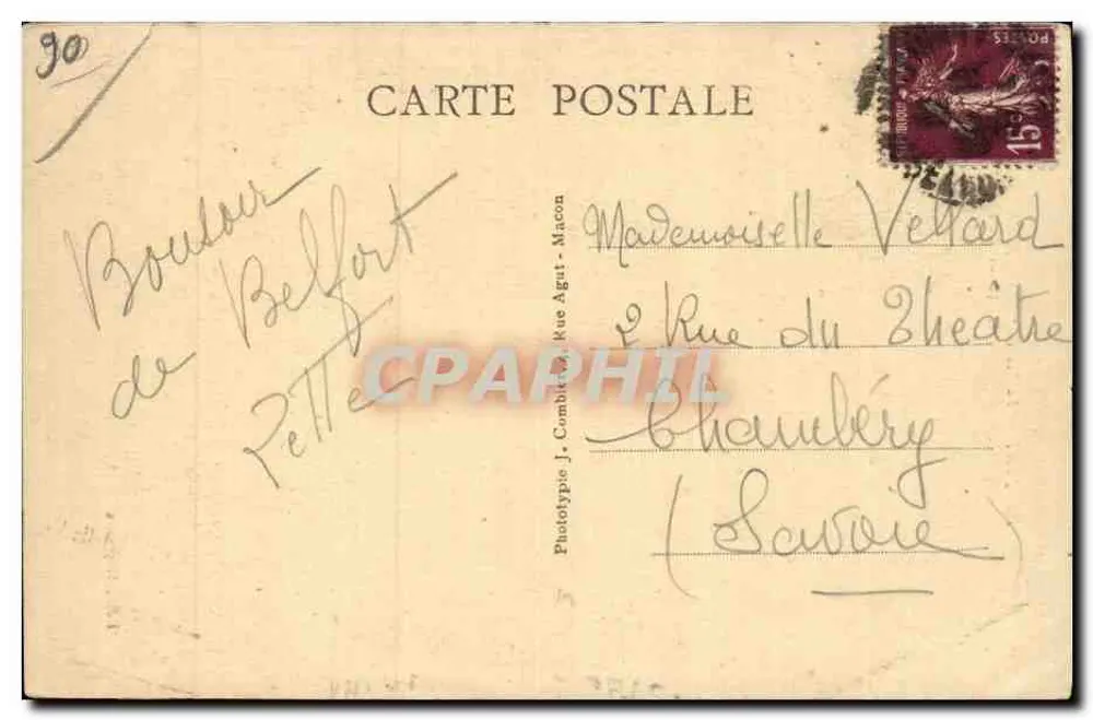 Belfort — A Estátua « Quand Même » — Obra de Mercié - Verso