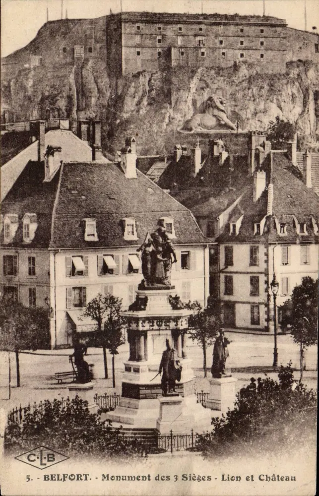Belfort — Monumento dos 3 Sítios, Leão e Castelo — C·L·B, n°5 - Frente
