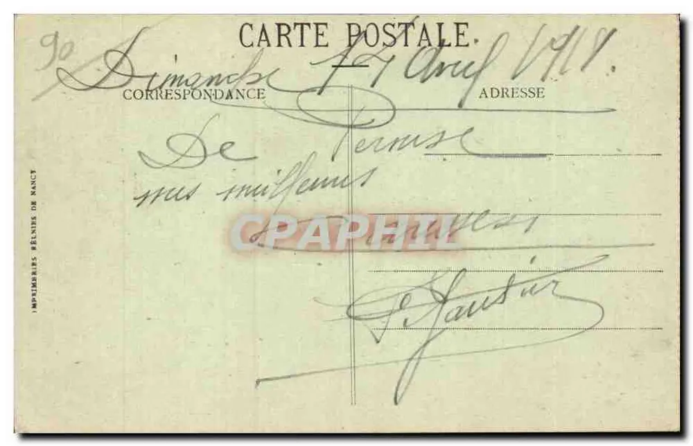 Belfort - A Estação — Edição S. Mayer, 49, laub. de France, Belfort - Verso