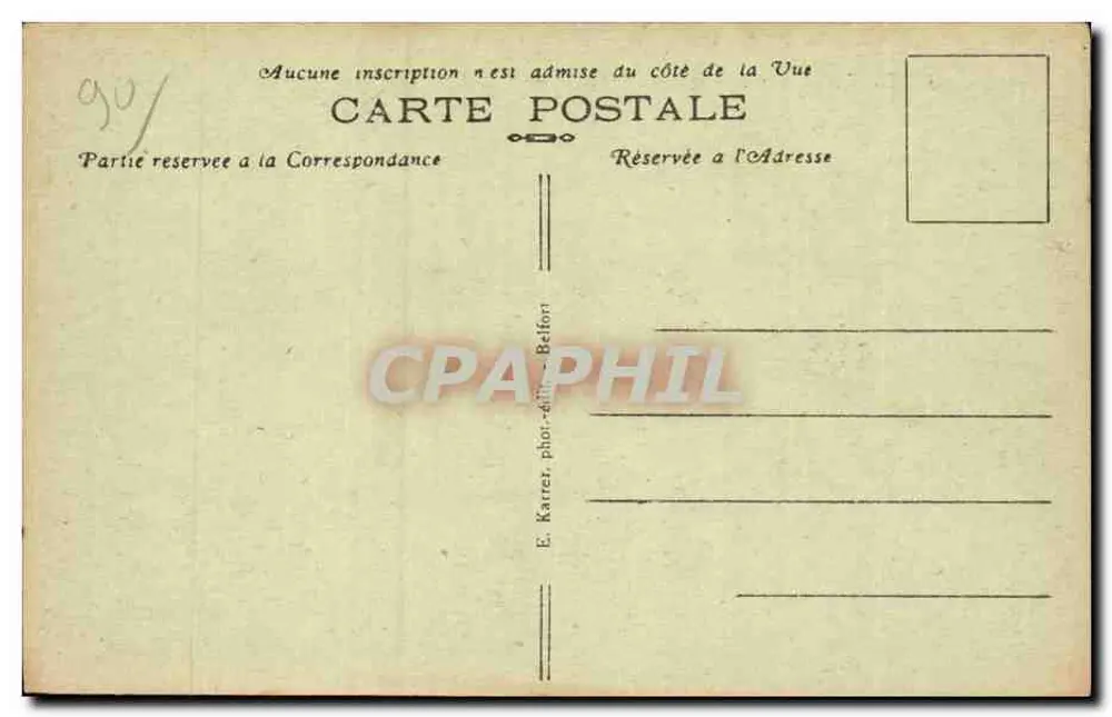 Belfort (Haut-Rhin) — Bairro da Praça do Mercado — E. Karrer, fotógrafo - Verso