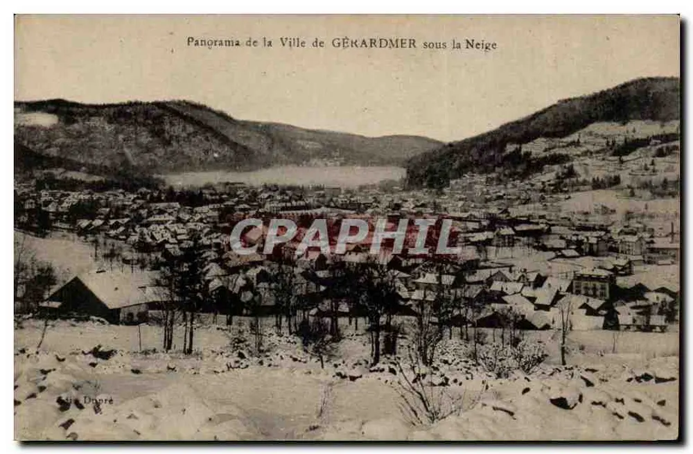 Gérardmer — Panorama da Cidade sob a Neve — Editor Dinoré - Frente