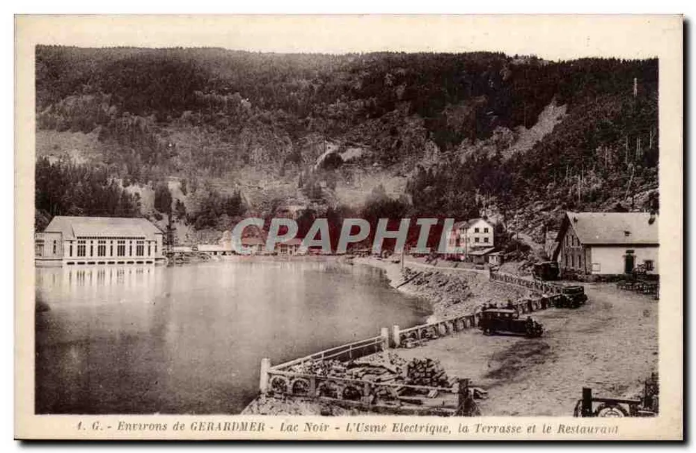 Arredores de GERARDMER - Lago Negro - A Usina Elétrica, a Terrasse e o Restaurante - Frente