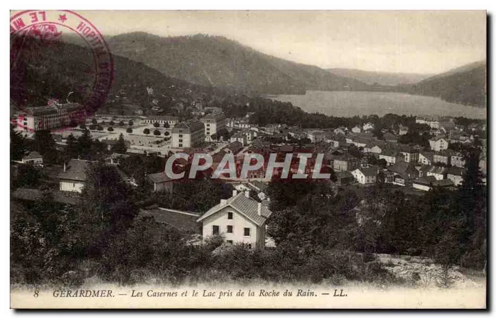 Gérardmer — Die Kasernen und der See von der Roche du Rain — LL. n°8 - Vorderseite