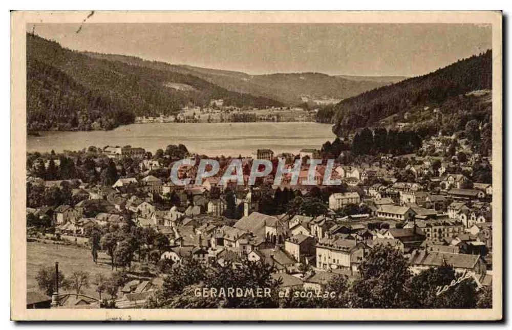 Gérardmer e seu lago — vista aérea — Edição de Arte V. Koechlin, Nancy, n° 520 - Frente