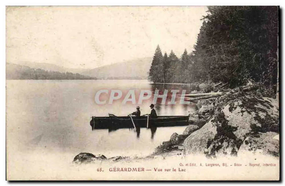 Gérardmer — Vista sobre o Lago — Ci. e Edit. A. Langeron, Bij. — Reprod. interdita - Frente