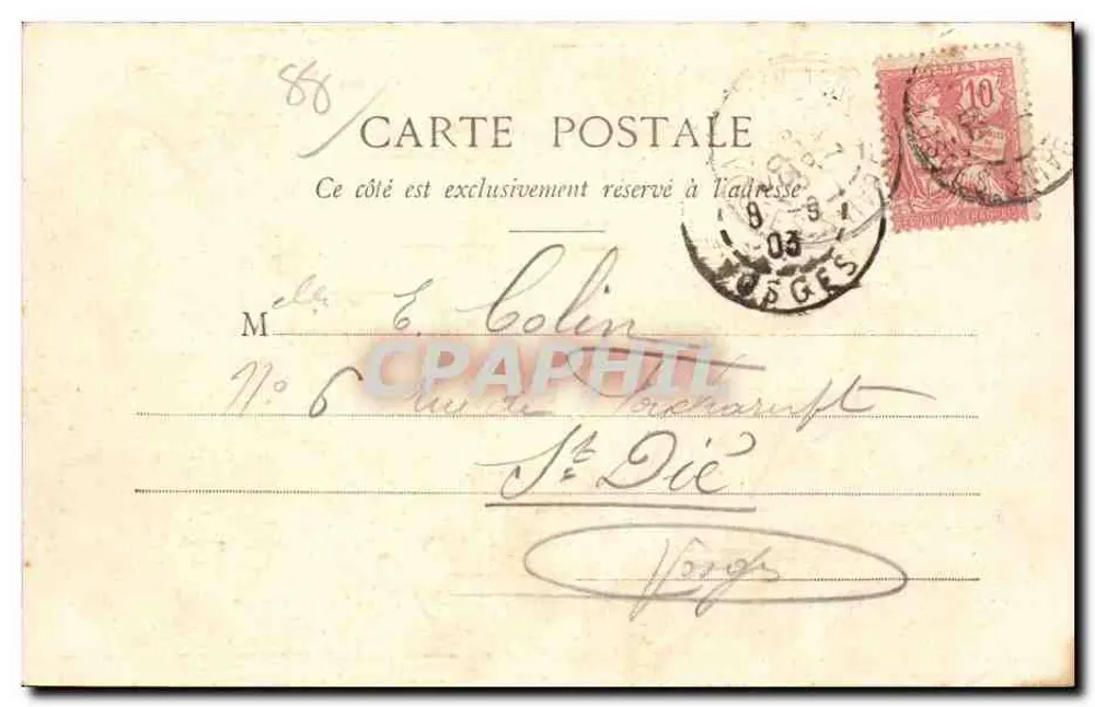 PLOMBIÈRES-les-BAINS — Das römische Bad und die Straße Stanislas — Kodak Cliché — Sammlung A.F. - Rückseite