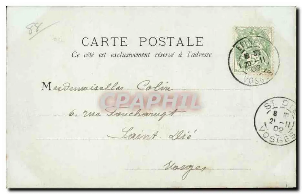 Institution Saint-Joseph — Ansicht vom Champ du Pin — Epinal, J. Berger-Fritze & Cie - Rückseite