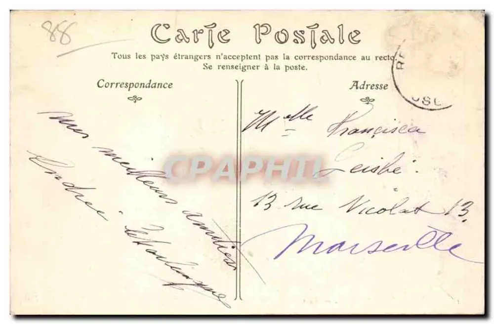 Remiremont — A Grande-Rua — Editor J. Darr - Verso