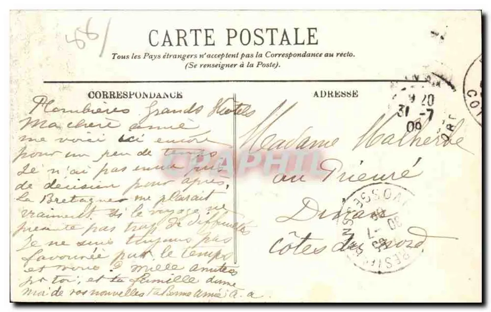 Plombières — O Banho Romano — L.L. - Verso