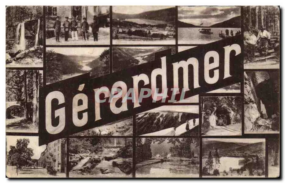 Gérardmer — collage de paisagens e cenas — editor Levit Fils & Cie, França - Frente