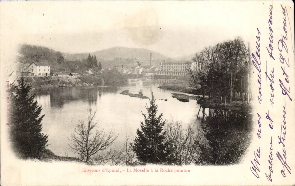 Omgeving van Epinal - De Moselle bij La Roche Pointue — E. Jacques, uitg. Epinal - Voorkant