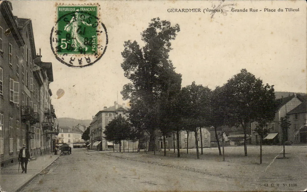 Gérardmer (Vosges) — Hauptstraße - Platz des Tilleul — C.J.C.M. N° 1198 - Vorderseite