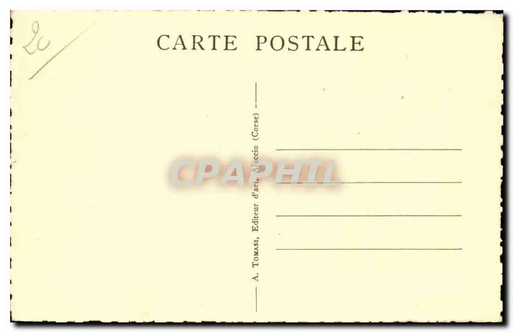Calvi (Korsika) — Ansicht des Hafens und des Schlosses — A. Tomasi, Ajaccio (Korsika), Nr. 1054 - Rückseite