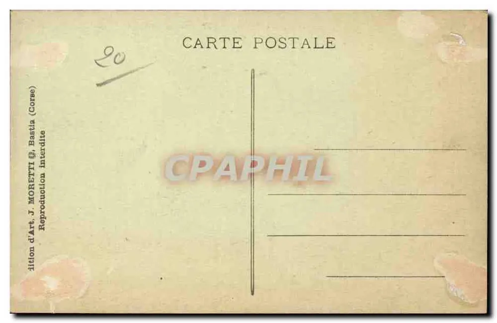 Bastia - Der alte Hafen — Korsika — Verlag J. Moretti, n° 3579 - Rückseite