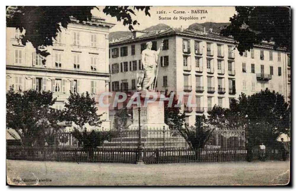 Bastia - Statue Napoleons — stereo-Ausgabe — unbekannter Verleger, Nr. 1261 - Vorderseite