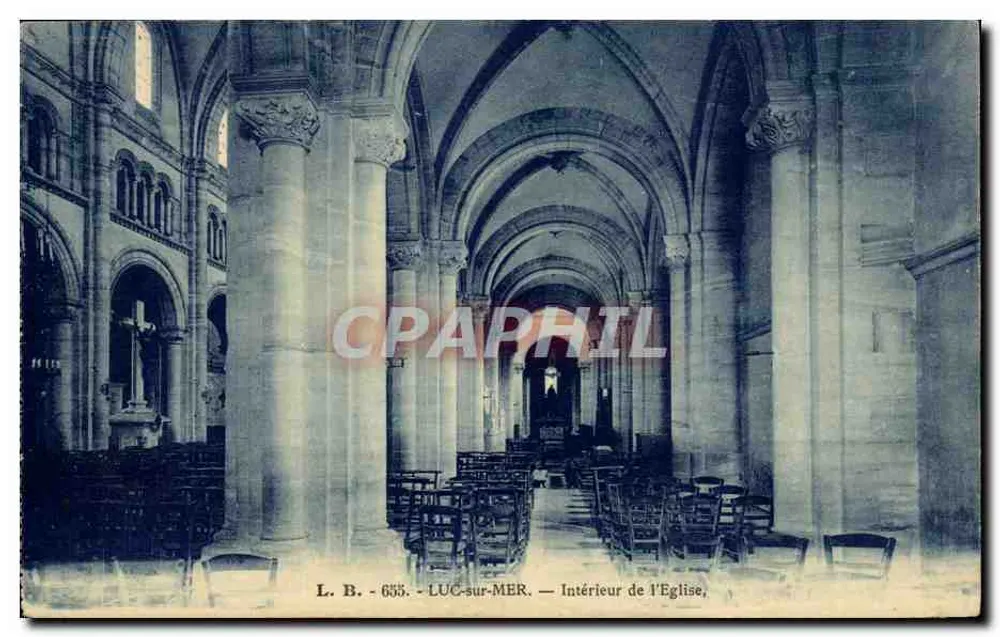 Luc-sur-Mer — Interior da Igreja — L. B. - 655 - Frente