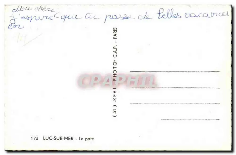 Luc-sur-Mer — O Parque — C.A.P. - Paris - Verso