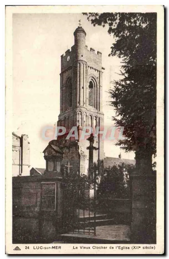LUC-sur-MER — Ansicht des alten Kirchturms (12. Jahrhundert) — Photomechanique des Arts, Straßburg - Vorderseite