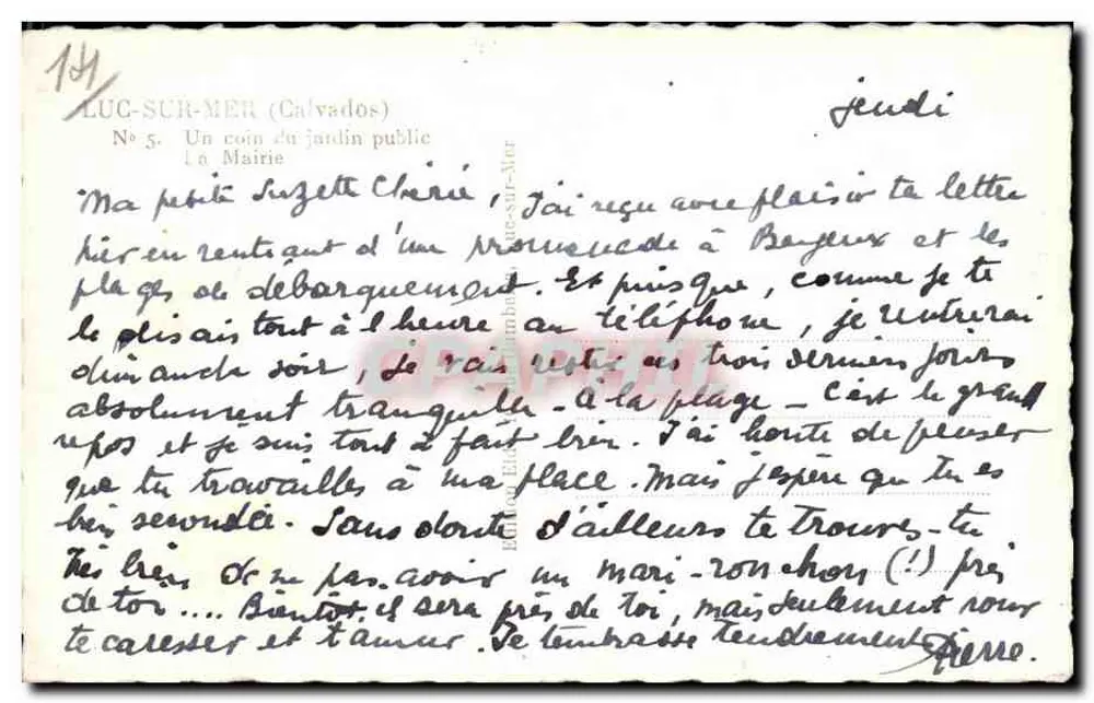 LUC-SUR-MER (Calvados) — Ein Stück des öffentlichen Gartens — Mairie, Nr. 5 - Rückseite