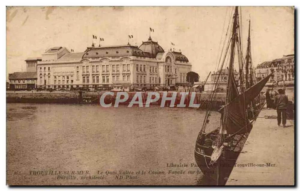 Trouville-sur-Mer — Der Quai Vallée und das Casino, Fassade zum Hafen — ND Phot. - Vorderseite