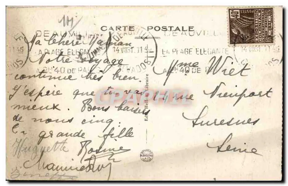 Deauville-sur-Mer — A Praia e as Planchas — Editor Banlieue N.O. - Verso