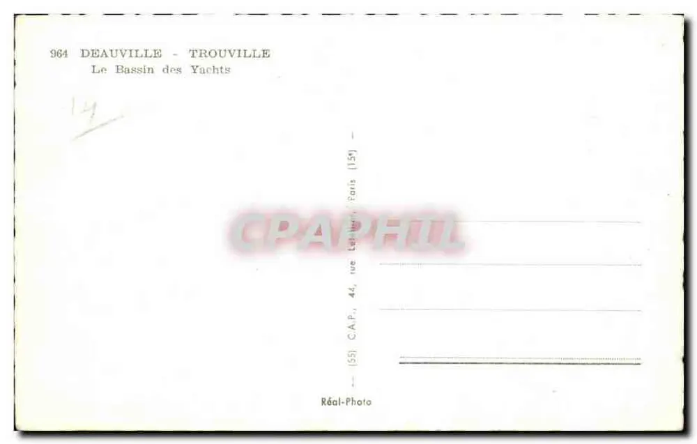 Deauville - Trouville — Ansicht des Yachthafens — C.A.P. (55) Paris - Rückseite