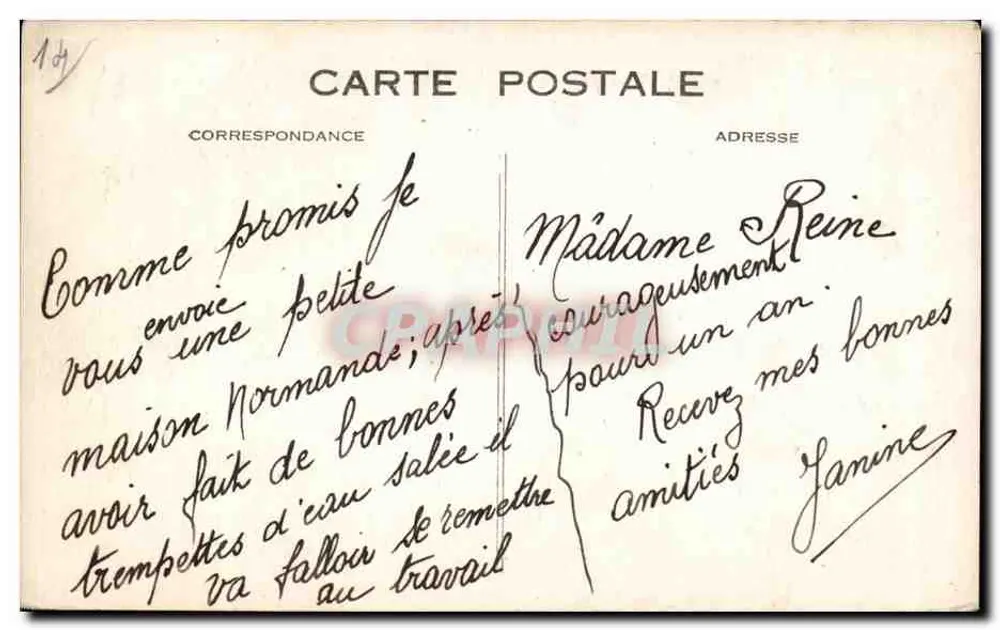Deauville — Die blühende Strandpromenade — Eingang zum Normandy Hotel, rue de l'Éluse — C. M., Le Havre - Rückseite