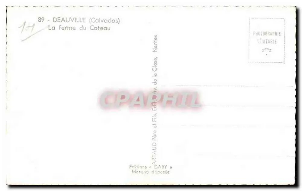 A Fazenda do Coteau — Deauville (Calvados) — Edições Gaby - Verso