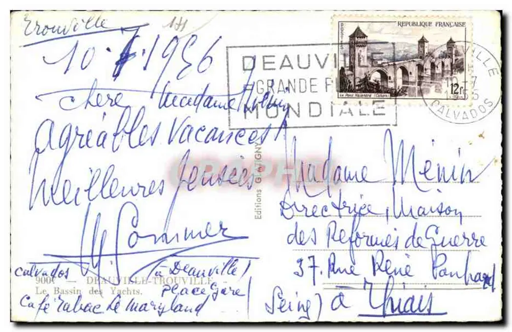 Hafen von Deauville — Ansicht der Yachten — Editions G. Jagny, Nr. 141 - Rückseite