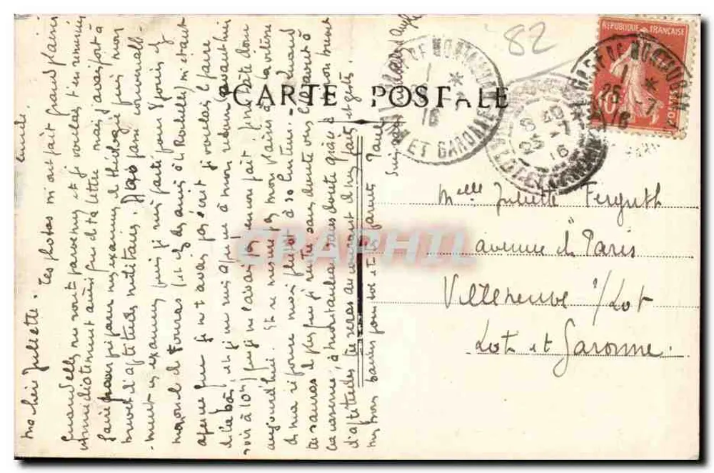 Montauban - O Novo Ponte — Bilhete postal antigo n°110, editor anônimo - Verso