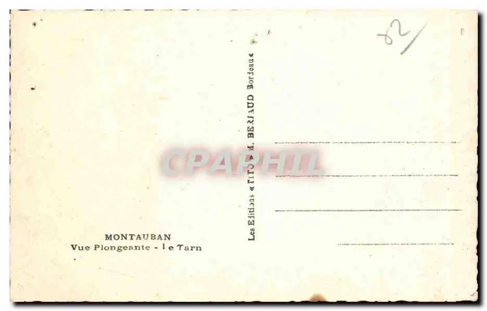 Tito — Vista aérea — Edições M. Beriaud, Montauban - Verso
