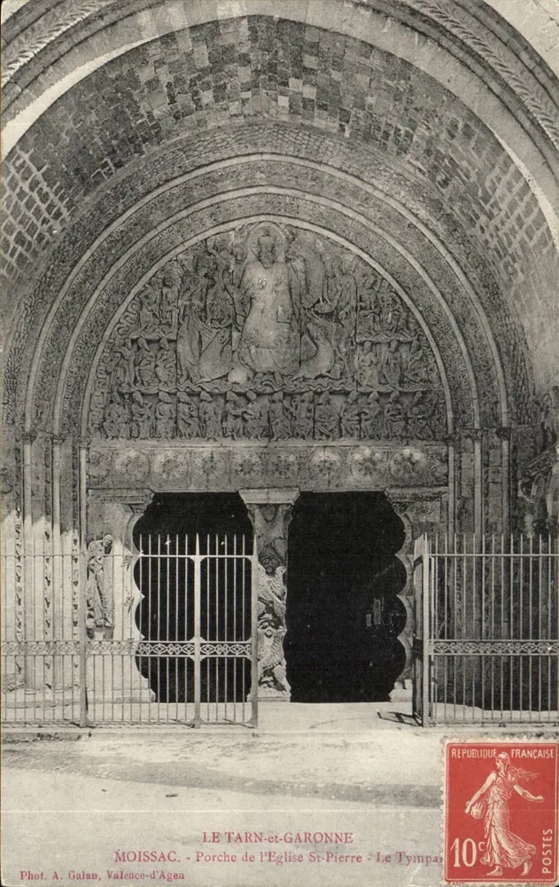 Moissac — Portal da Igreja de São Pedro — O Tímpano — Fot. A. Galan, Valence-d'Agen - Frente