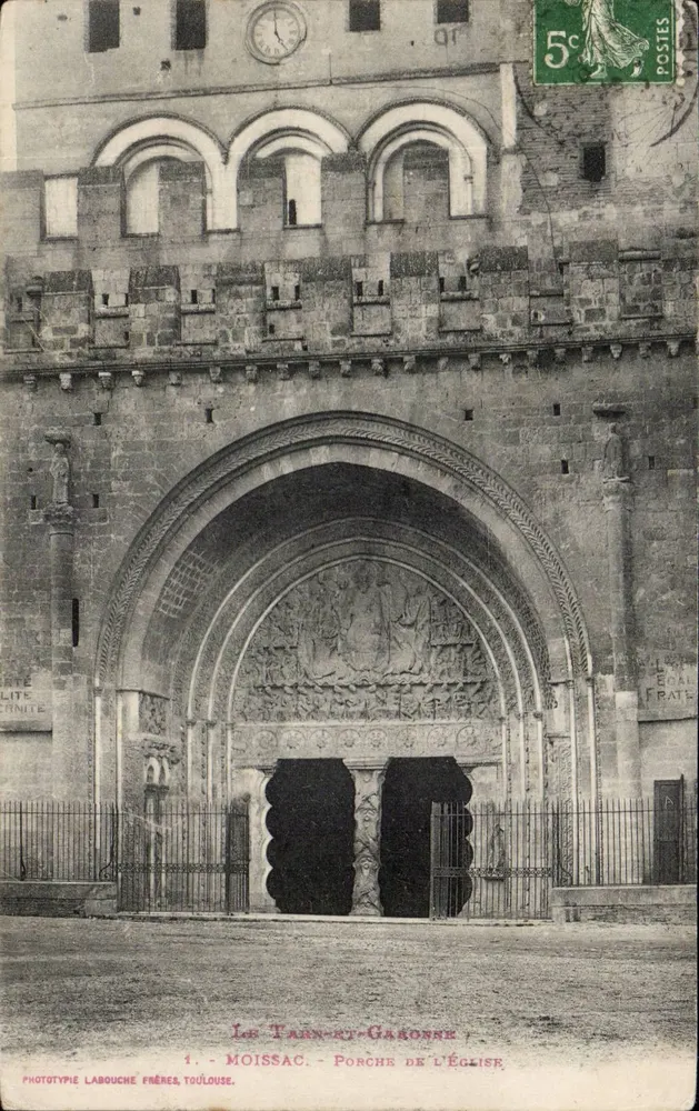 Moissac — Portal da igreja — Fototipia Labouche Frères, Toulouse - Frente
