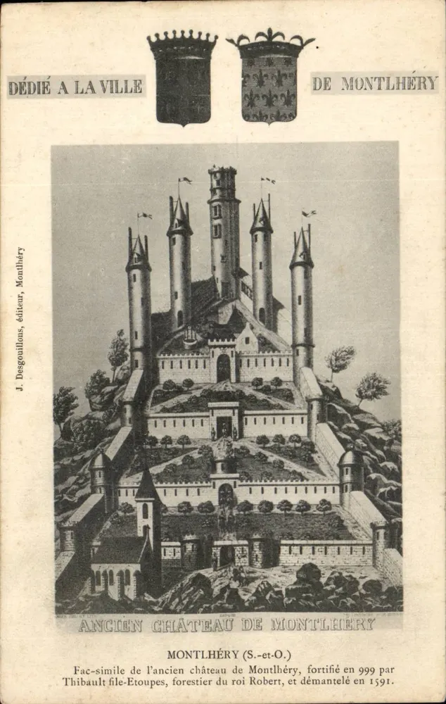 Velho castelo de Montlhéry — fac-simile — J. Desgouillons, editor, Montlhéry - Frente