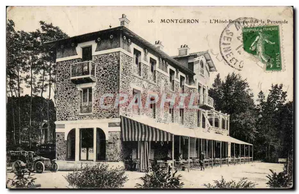 Montgeron — L'Hôtel-Restaurant de la Pyramide — éditeur imprimeur non visible, n° 26 - Voorkant