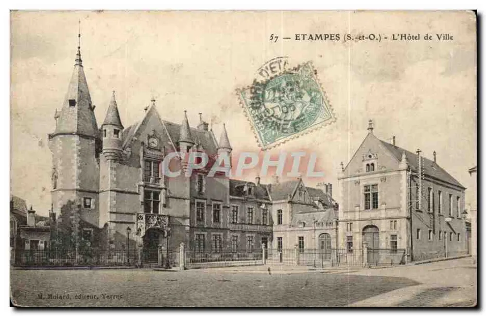 Étampes (S.-et-O.) - O Hotel de Ville — M. Mulard, editor, Verrus - Frente
