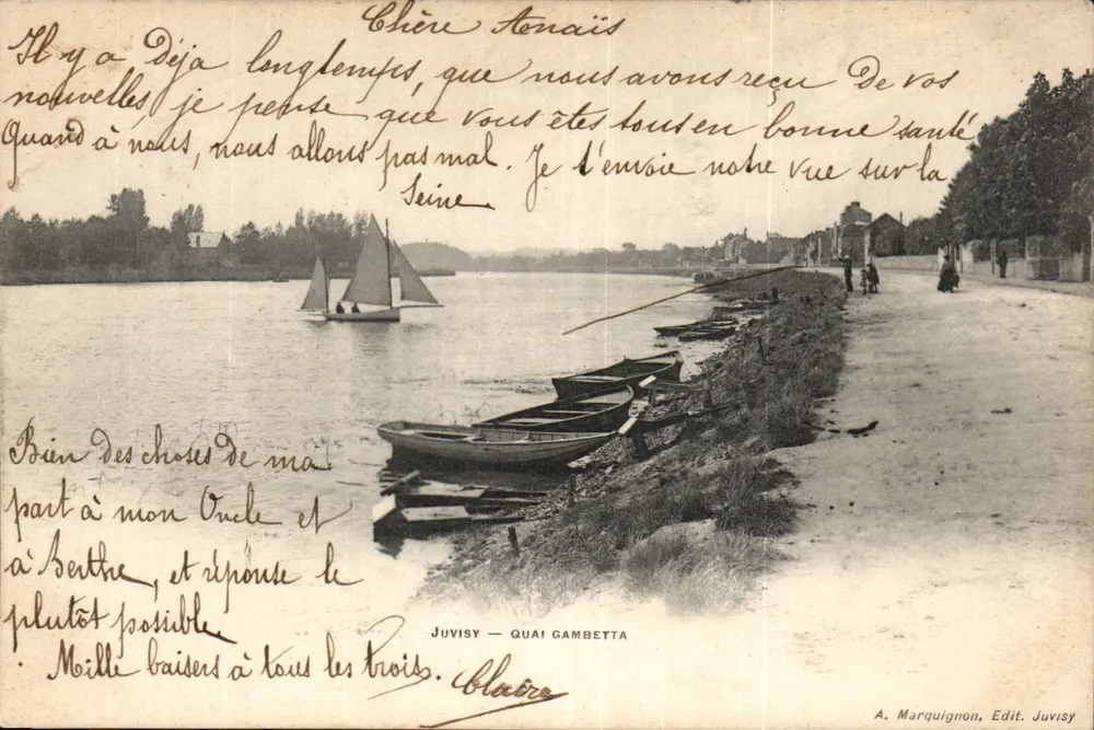 Juvisy — Quai Gambetta — Ansicht der Seine - Vorderseite