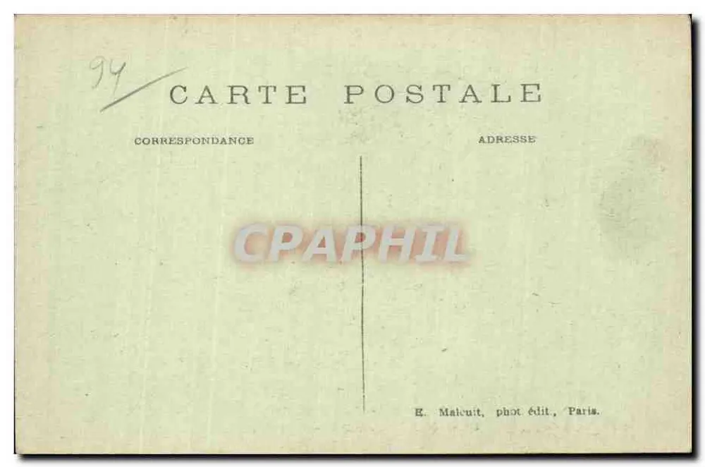 Die Höhle des Sees Daumesnil — Bois de Vincennes — E. M. - Rückseite