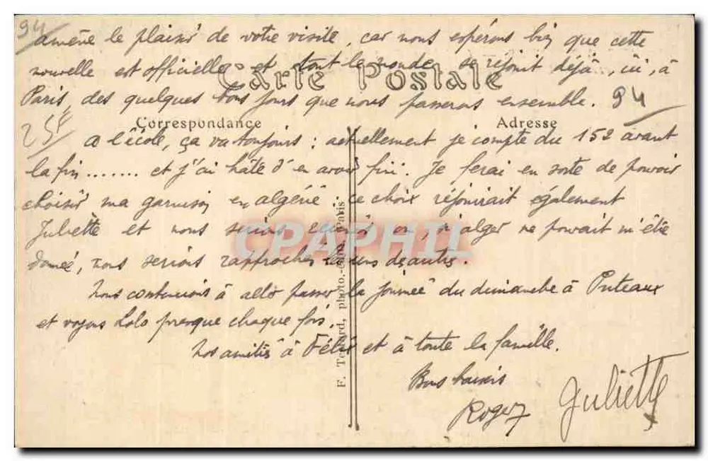 Vincennes — Innenraum des Forts — Hof des Schlosses und Pavillon des Königs. Derzeitige Kasernen des Bataillons der Jäger und der Verwaltungsakademie. E.M. n°4787 - Rückseite