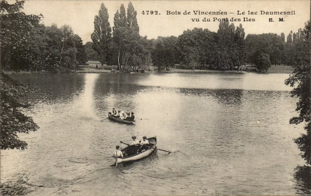 Bois de Vincennes — Blick auf den See Daumesnil vom Pont des Îles — E. M. n° 4792 - Vorderseite