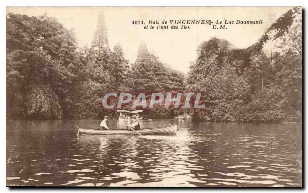Bois de Vincennes — See Daumesnil und die Brücke der Inseln — E.M. n°4674 - Vorderseite