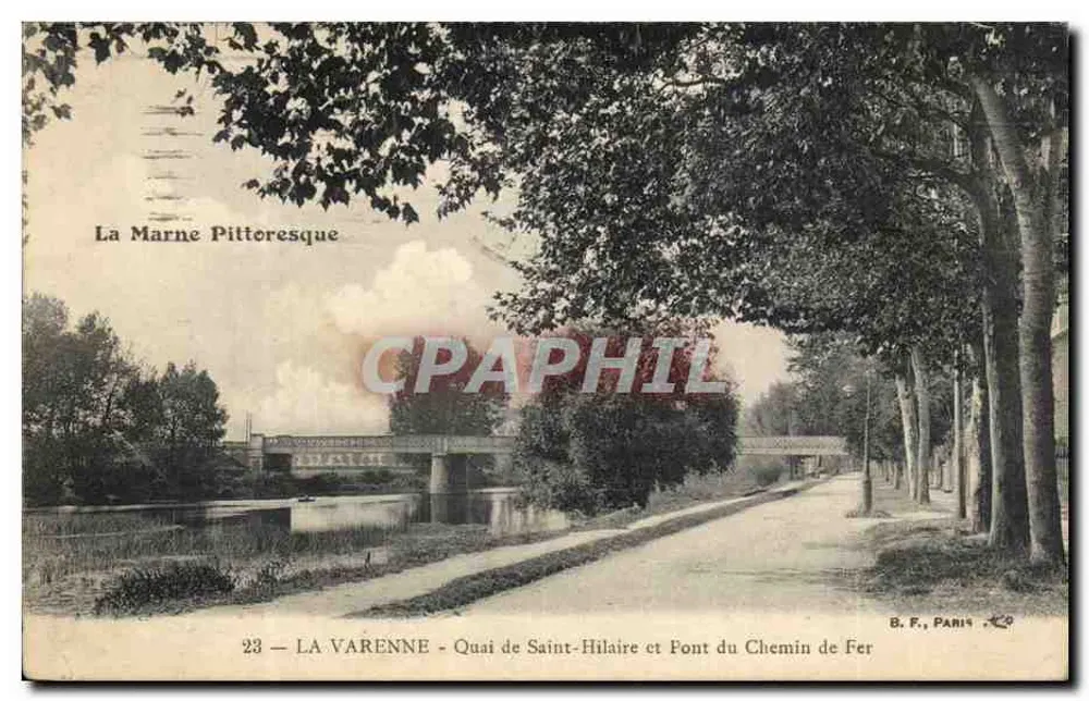La Varenne - Quai de Saint-Hilaire und Pont du Chemin de Fer — B. F., Paris, n°23 - Vorderseite