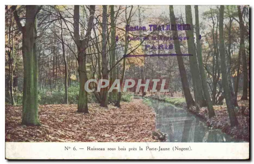 Bach unter Bäumen nahe der Porte-Jaune (Nogent) — Ausgabe Thalheimer — Nr. 6 - Vorderseite