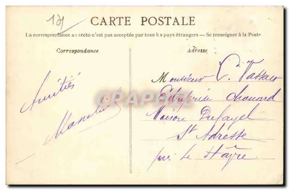 Cabourg — Grand-Hôtel (Fachada Sul) — Coleção AD - Verso