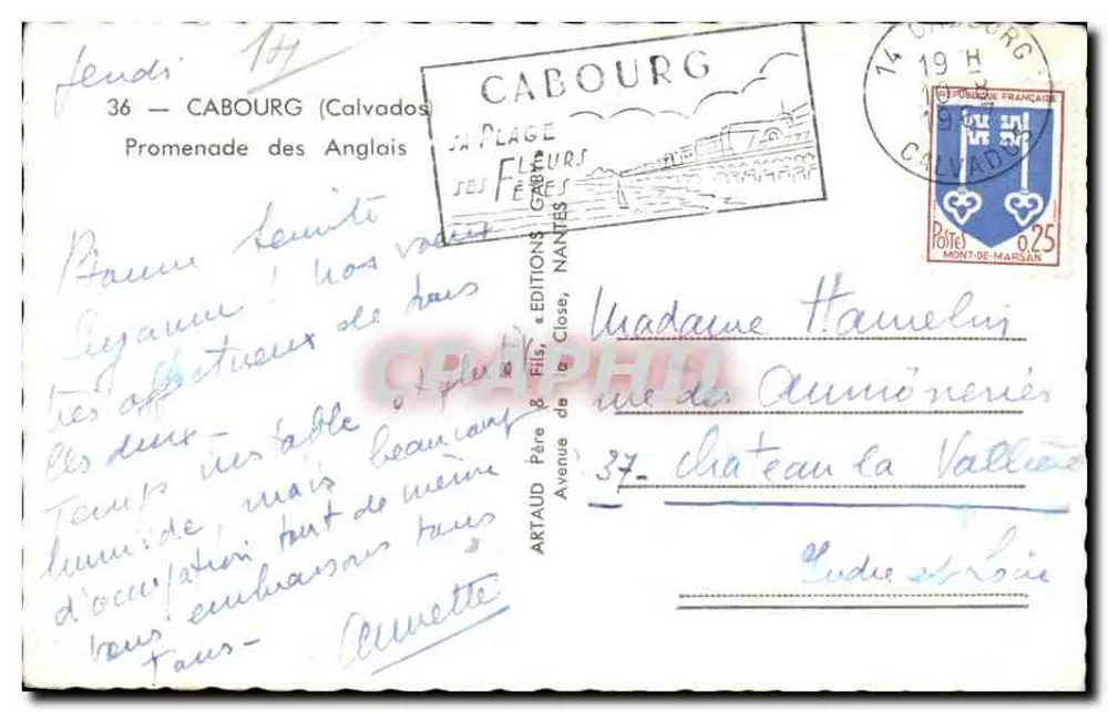Cabourg — Promenade des Anglais — Gaby - Verso
