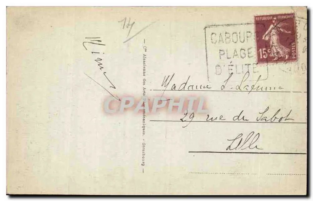 Cabourg - Normandia Hotel — Hotel com colmios — editor desconhecido, n° 26 - Verso